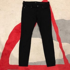 7 for all mankind black “the skinny” jeans size 28